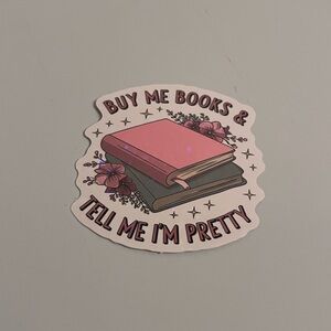 Pink and Gray Book Sticker